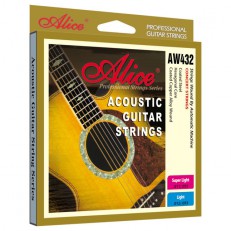 Комплект струн для акустической гитары, медь, цветные наконечники, 11-52, Alice