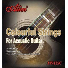 Комплект струн для акустической гитары, цветные, медь, 11-52 [12] Alice