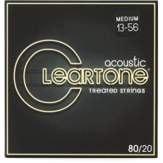 80/20 Комплект струн для акустической гитары, бронза 80/20, с покрытием, 13-56, Cleartone