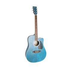 Акустическая гитара, с вырезом, синяя, Caraya